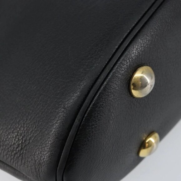 SAINT LAURENT Tote Bag Leather Black Gold Auth bs29495 - Picture 4 of 16